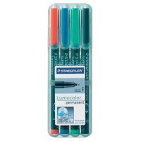 ESTUCHE 4 MARCADORES LUMOCOLOR PERMANENTE PUNTA FINA 0,6MM. SURTIDOS STAEDTLER 318 WP4 (Espera 4 dias)